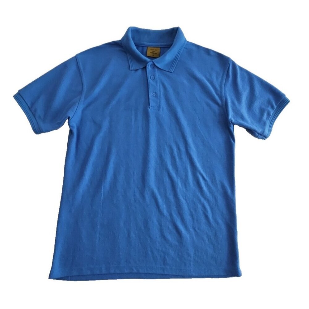 Victan Gold Polo Shirt Men's XL Blue Short Sleeve Cotton Mesh Stretch AS 950 GSM